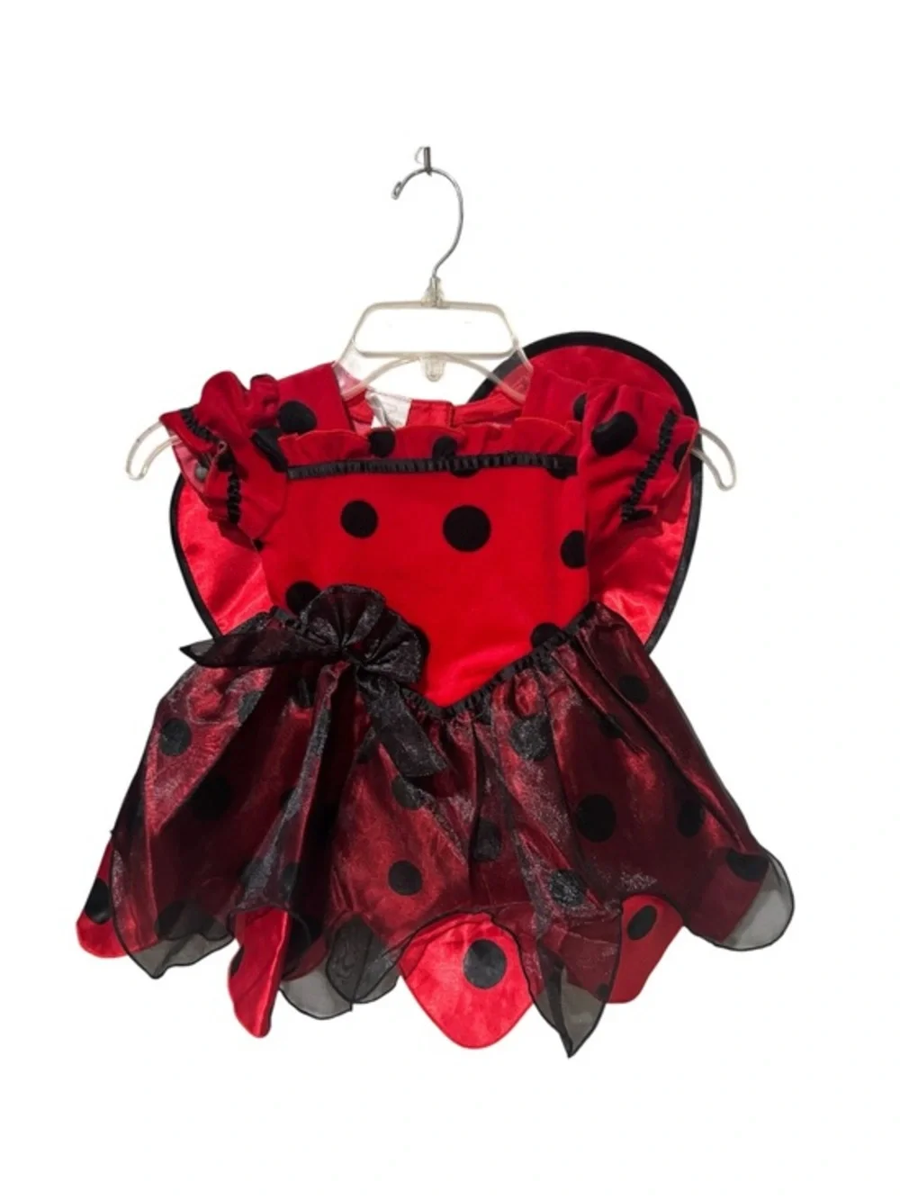 Koala Kids Red Polka Dot Ladybug Halloween Costume Dress & wings size 12-18M